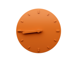 mínimo naranja reloj trimestre a nueve resumen minimalista pared reloj 3d ilustración png