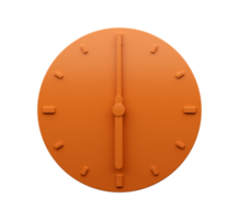 minimal orange uhr sechs 6 uhr abstrakte minimalistische wanduhr 3d illustration png