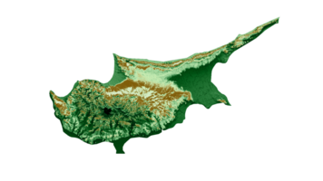 Cyprus Topographic Map 3d realistic map Color 3d illustration png