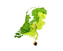 Netherlands Map Shaded relief Color Height map 3d illustration png
