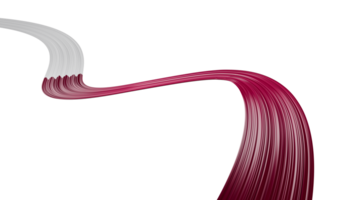 Waving ribbon making a path with Qatar Flag. independence day 3d illustration png