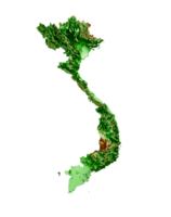 Vietnam topográfico mapa 3d realista mapa color 3d ilustración png
