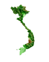 Vietnam topográfico mapa 3d realista mapa color 3d ilustración png