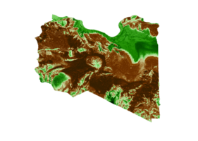 mapa topográfico da líbia 3d mapa realista cor ilustração 3d png