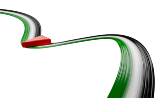 wit en groen ontwerp met golvend Palestina lint vlag. Palestina onafhankelijkheid dag 3d illustratie png