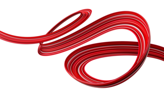 abstraktes Design. roter farbmoderner verdrehter pinselstrich, schmierwelle, spritzerrotation der roten farbe 3d-illustration png