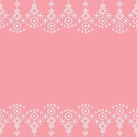 Ethnic geometric fabric pattern Cross Stitch.Embroidery Ethnic oriental Pixel pattern rose pink gold pastel background. Abstract,illustration. Texture,clothing,scarf,decoration,silk wallpaper. vector