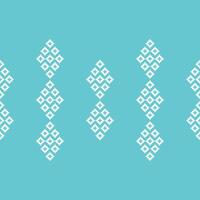 Traditional ethnic motifs ikat geometric fabric pattern cross stitch.Embroidery Ethnic oriental Pixel pastel cute blue background. Abstract,illustration. Texture,decoration,wallpaper. vector