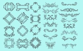 Border decorative elements templates elegant symmetrical seamles vector