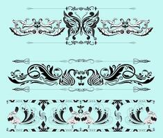 Border design elements elegant retro symmetric european design vector