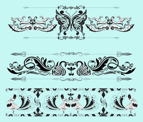 Border design elements elegant retro symmetric european design