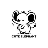 elephant outline illustration vector