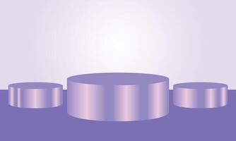Purple 3d podium background template. For presentation, product branding, or advertisement. vector