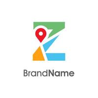 Modern Initial Z Maps Location logo vector