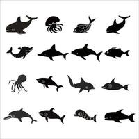 fish silhouette design in white background vector