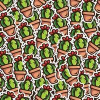 cactus doodle seamless pattern design vector