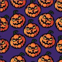 halloween pumpkin hat seamless pattern vector