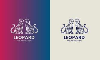 Leopard icon symbol cougar, jaguar head, cat tiger animal logo template image illustration vector