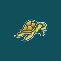 turtle mascot character logo design vector