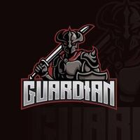 guardian mascot esport logo design vector