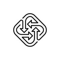 four arrows icon symbol logo template vector