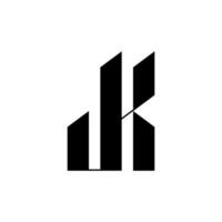 Minimalist modern monogram letter jk logo design vector