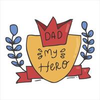 Father's Day Cute Sticker Doodle Illustration vector