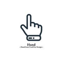 Hand icon isolated on white background for web and mobile apps. vector