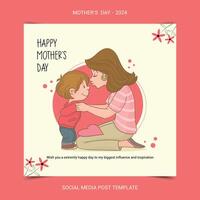 Happy mothers day 2024 social media post template vector