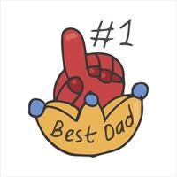 Father's Day Cute Sticker Doodle Illustration vector