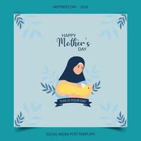 Happy mothers day 2024 social media post template vector