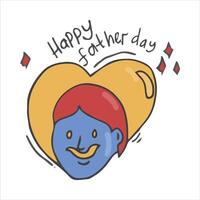 Father's Day Cute Sticker Doodle Illustration vector