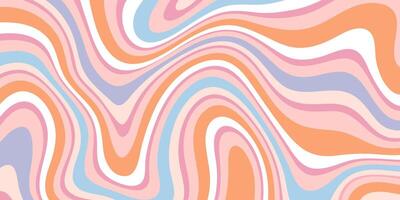 Multi-colored wavy pattern in retro style. Psychedelic abstract background vector