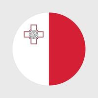 National Flag of Malta. Malta Flag. Malta Round flag. vector