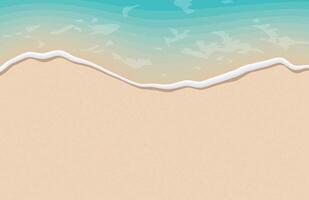 Soft waves with foam of blue ocean on the sandy summer beach. vector