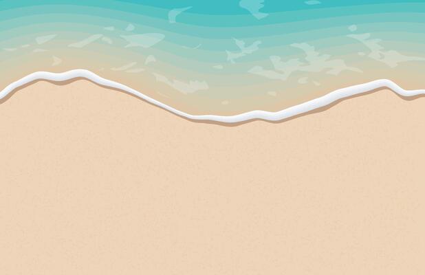 Soft waves with foam of blue ocean on the sandy summer beach.