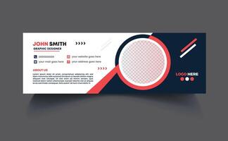 Professional Modern Email Signature Design Template Pro EPS10 vector