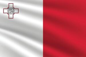 National Flag of Malta. Malta Flag. Waving Malta flag. vector
