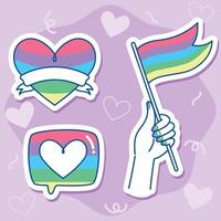 Pride Themed Stickers and Icons Set vector