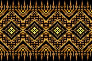 Pixel pattern ethnic oriental traditional design fabric pattern textile vector