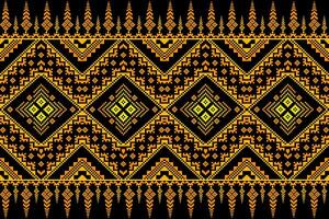 Pixel pattern ethnic oriental traditional design fabric pattern textile vector