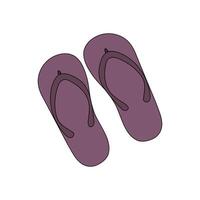 flat illustration of a purple summer flip-flops icon on a white background. vector