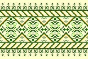 Pixel pattern ethnic oriental traditional design fabric pattern textile vector