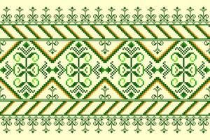 Pixel pattern ethnic oriental traditional design fabric pattern textile vector