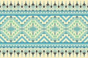 Pixel pattern ethnic oriental traditional design fabric pattern textile vector