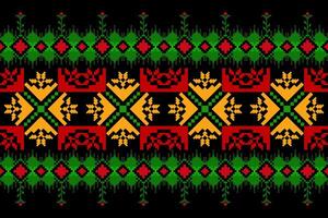Pixel pattern ethnic oriental traditional design fabric pattern textile vector