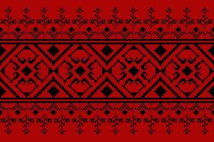 Pixel pattern ethnic oriental traditional design fabric pattern textile vector
