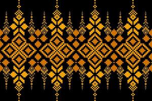 Pixel pattern ethnic oriental traditional design fabric pattern textile vector