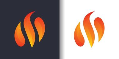 Fire logo design with creative abstract concept Premium vector