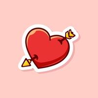 cute cartoon of red heart arrow isolated vector